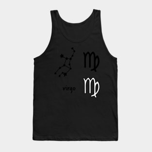 Virgo Star Sign Symbol and Constellation Sticker Pack Tank Top